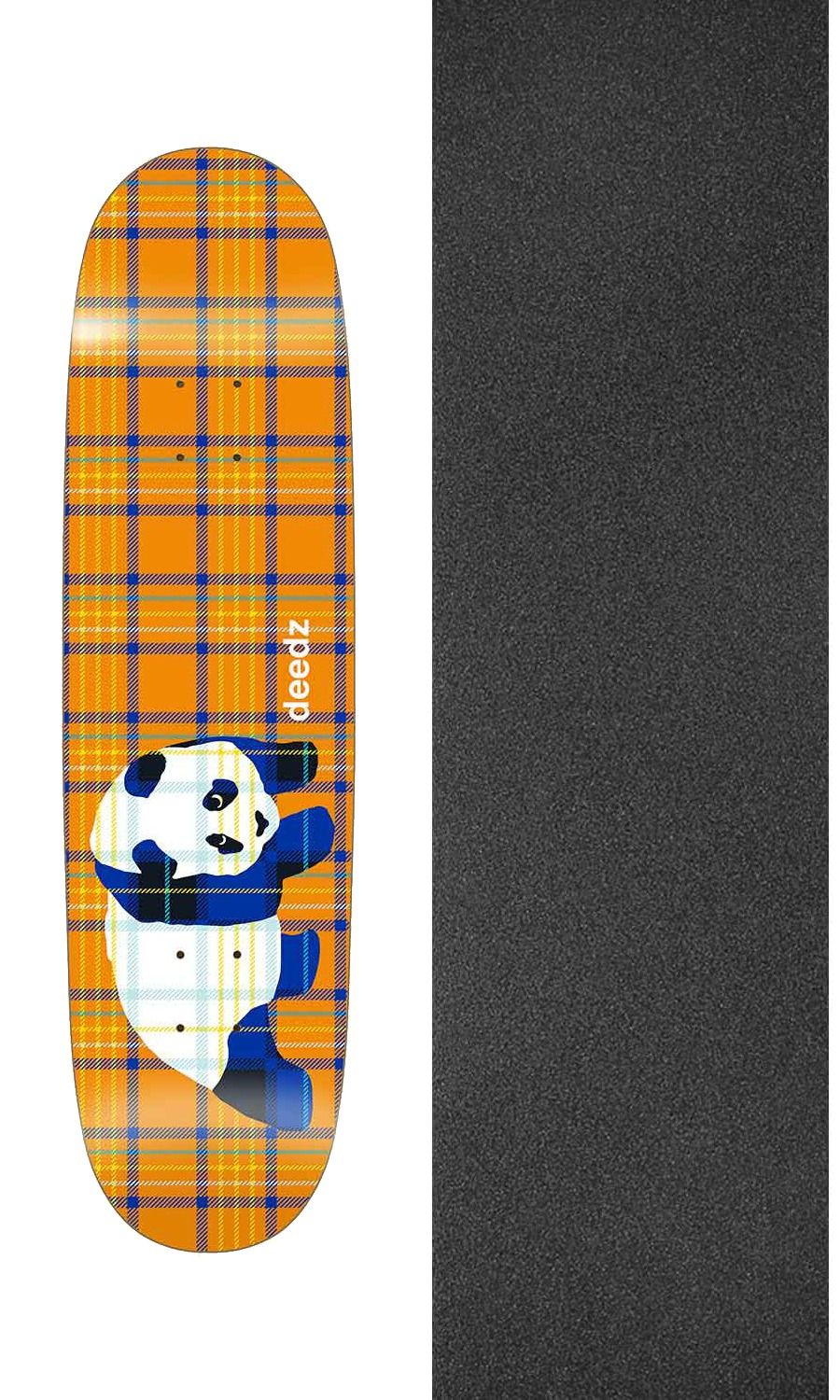 S Plaid Panda 8.38" Skateboard Deck + Griptape