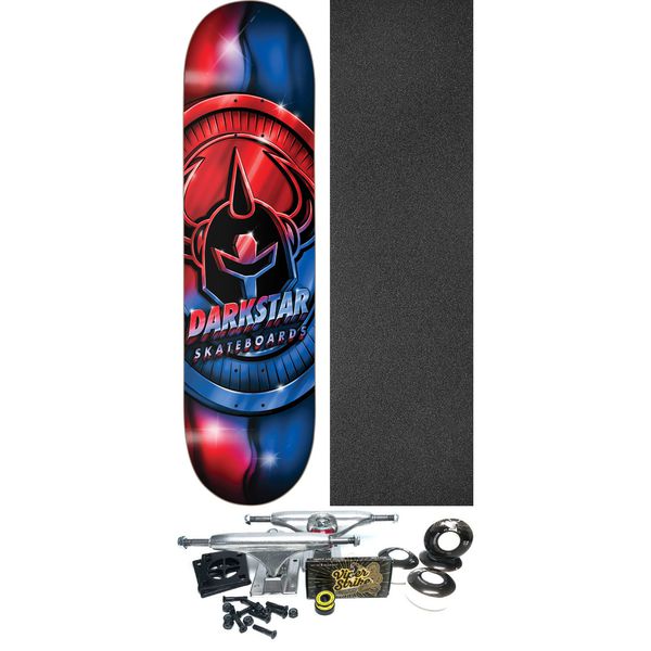 Darkstar Skateboards Anodize Red / Blue Skateboard Deck - 8" x 31.85" - Complete Skateboard Bundle
