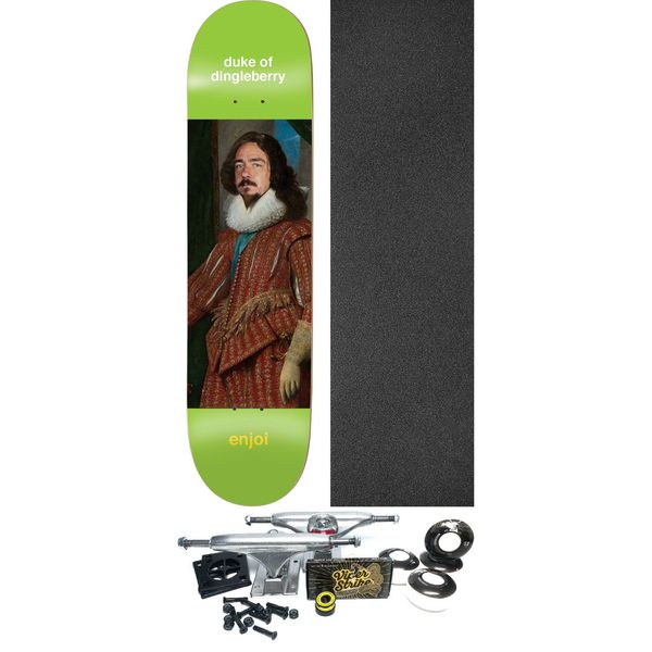 Enjoi Skateboards Caswell Berry Renaissance Lime Skateboard Deck Resin-7 - 8" x 31.6" - Complete Skateboard Bundle
