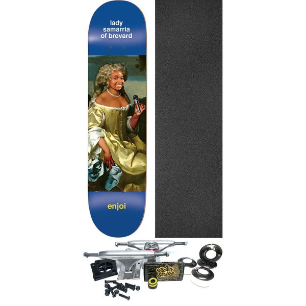 Enjoi Skateboards Samarria Brevard Renaissance Navy Skateboard Deck Impact Light - 8" x 31.6" - Complete Skateboard Bundle