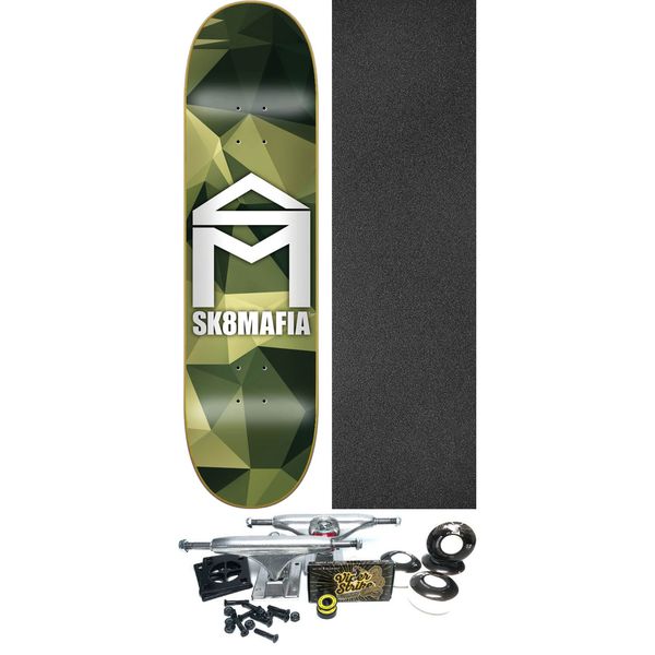 Sk8Mafia Skateboards Camo Skateboard Deck - 8" x 32" - Complete Skateboard Bundle