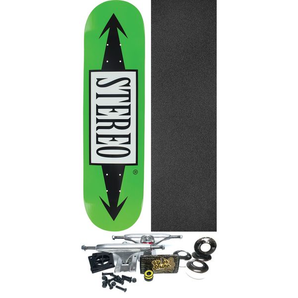 Stereo Skateboards Arrow Green Skateboard Deck - 7.75" x 31.75" - Complete Skateboard Bundle