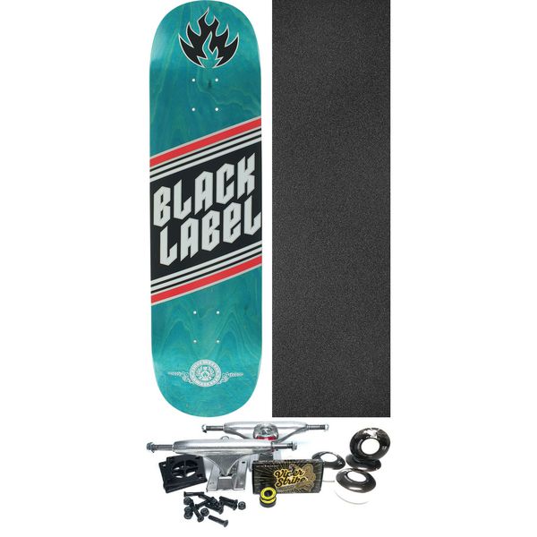 Black Label Skateboards Top Shelf Light Blue Stain Skateboard Deck - 8" x 31.875" - Complete Skateboard Bundle