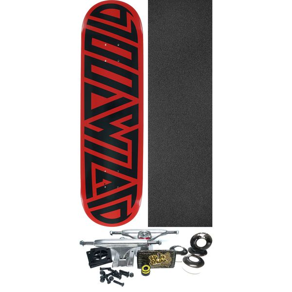 Blood Wizard Skateboards Future Wasteland Red / Black Skateboard Deck - 8" x 31.375" - Complete Skateboard Bundle