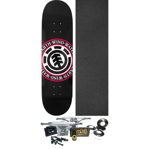 Element Skateboards Seal Black Skateboard Deck - 7.75" x 31.7" - Complete Skateboard Bundle