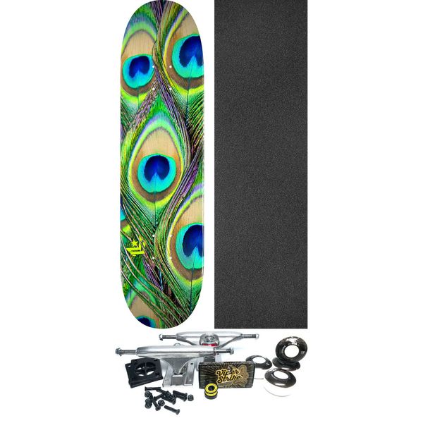 Mini Logo Skateboards Peacock Feather Skateboard Deck 291/K-20 - 7.75" x 31.08" - Complete Skateboard Bundle