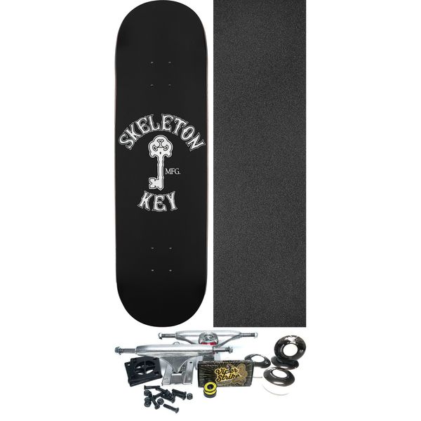 Skeleton Key Mfg Key Logo Skateboard Deck - 8" x 31.875" - Complete Skateboard Bundle