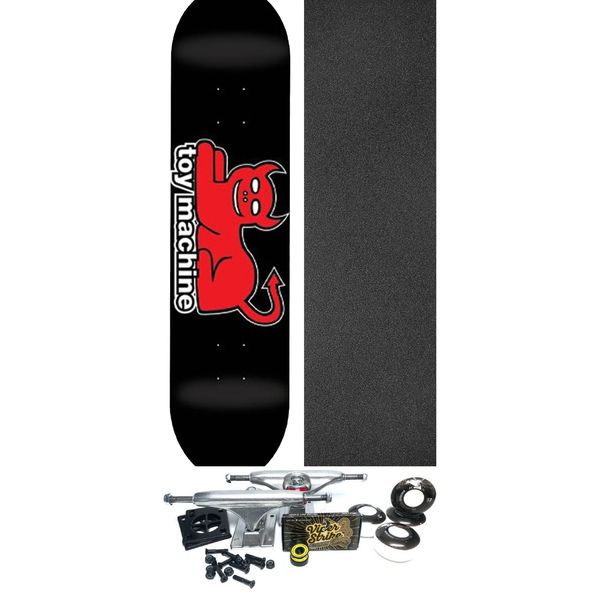 Toy Machine Skateboards Devil Cat Skateboard Deck - 7.63" x 31.5" - Complete Skateboard Bundle