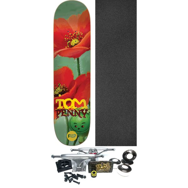 Flip Skateboards Tom Penny Flower Power Skateboard Deck - 8" x 32.5" - Complete Skateboard Bundle