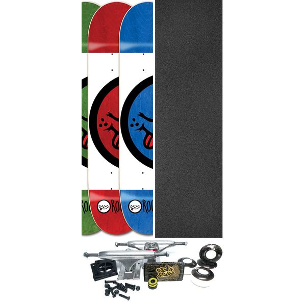 Roger Skateboards Half Roger V3 Assorted Stains Skateboard Deck - 8.5" x 32" - Complete Skateboard Bundle
