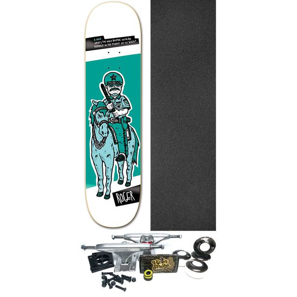 Roger Skateboards Police Horse Skateboard Deck - 8.5" x 32" - Complete Skateboard Bundle