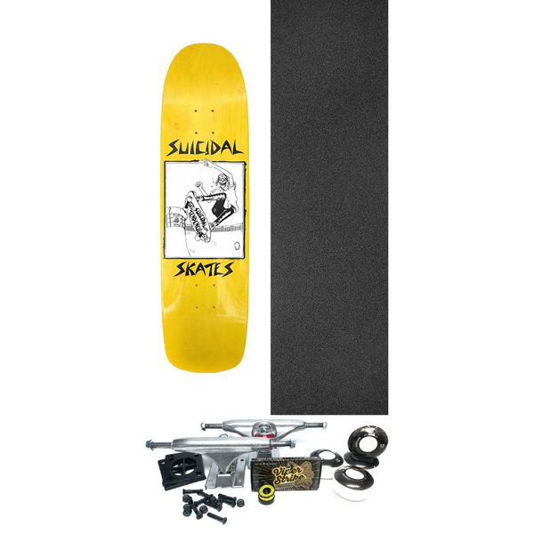 Suicidal Skates Pool Skater Assorted Colors Skateboard Deck - 8.5" x 32" - Complete Skateboard Bundle