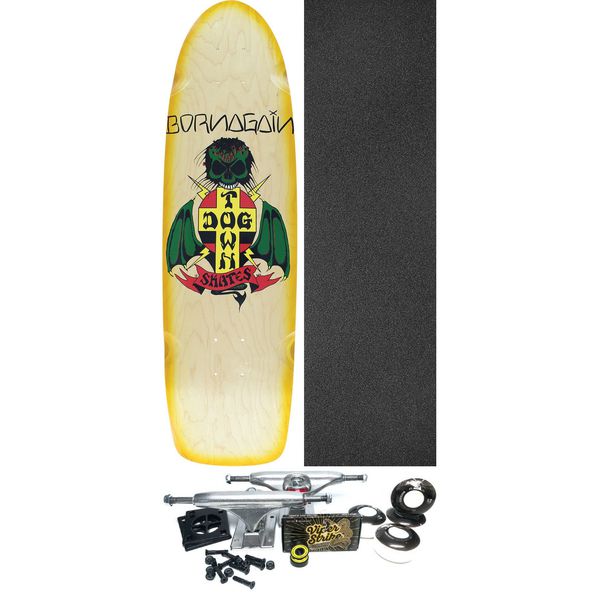 Dogtown Skateboards Born Again 70's Natural / Yellow Skateboard Deck - 8.37" x 30" - Complete Skateboard Bundle