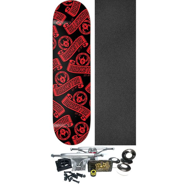 Darkstar Skateboards Arc Red Skateboard Deck RHM - 8" x 31.6" - Complete Skateboard Bundle