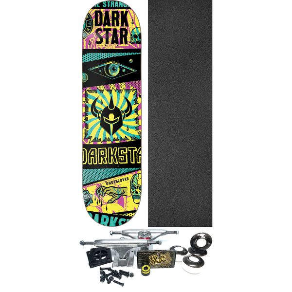 Darkstar Skateboards Collapse Yellow Skateboard Deck Hybrid - 8" x 31.6" - Complete Skateboard Bundle