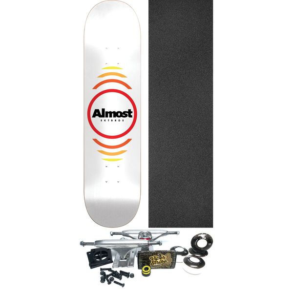 Almost Skateboards Reflex White Skateboard Deck Hybrid - 7.75" x 31.2" - Complete Skateboard Bundle