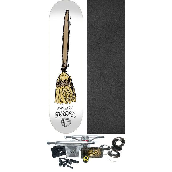 Foundation Skateboards Broom Co Skateboard Deck - 8.38" x 32.38" - Complete Skateboard Bundle