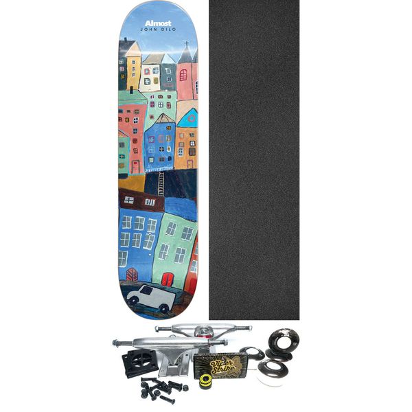 Almost Skateboards John Dilo Places / Right Skateboard Deck Resin-7 - 8.37" x 32.2" - Complete Skateboard Bundle