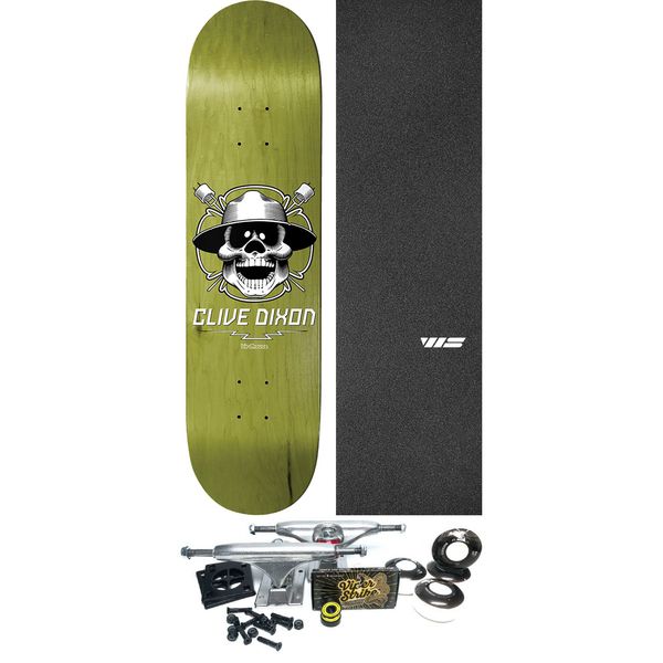 Birdhouse Skateboards Clive Dixon Skull Skateboard Deck - 8.5" x 32" - Complete Skateboard Bundle