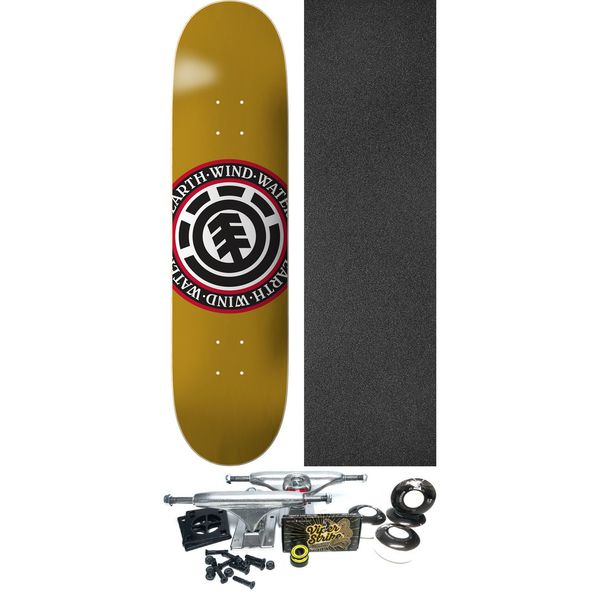 Element Skateboards Seal Mustard Skateboard Deck - 8.38" x 32" - Complete Skateboard Bundle