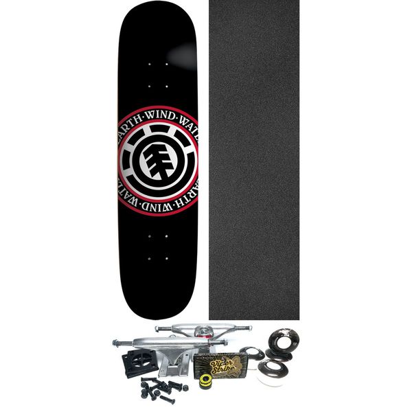 Element Skateboards Elemental Seal Black Skateboard Deck - 8.5" x 32.7" - Complete Skateboard Bundle