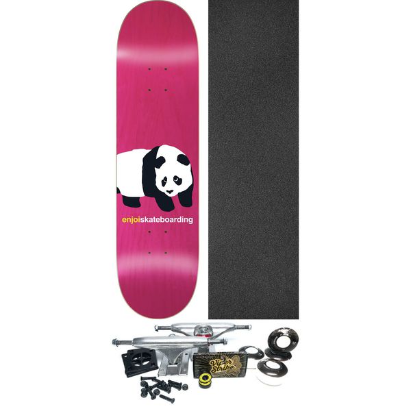 Enjoi Skateboards Peekaboo Panda Pink Skateboard Deck Resin-7 - 8.5" x 32.1" - Complete Skateboard Bundle