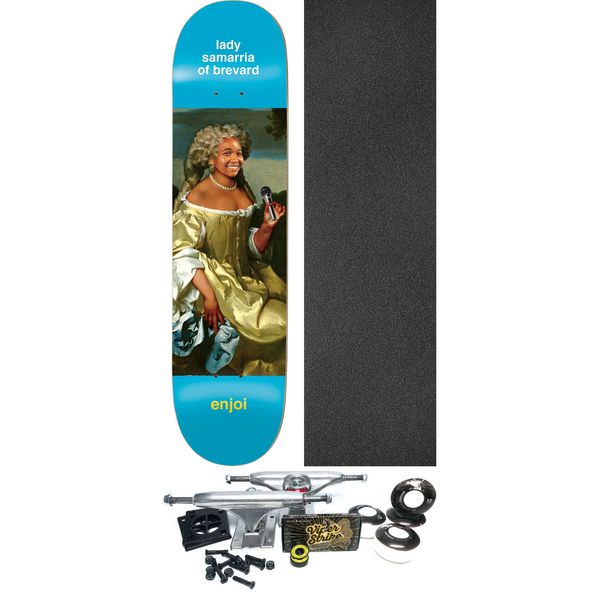 Enjoi Skateboards Samarria Brevard Renaissance Light Blue Skateboard Deck Resin-7 - 8.37" x 32.2" - Complete Skateboard Bundle