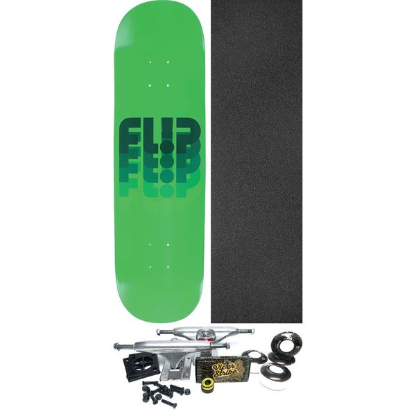 Flip Skateboards Odyssey Fade Fullnose Green Skateboard Deck - 8.38" x 31.4" - Complete Skateboard Bundle