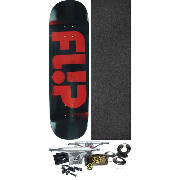 Flip Skateboards Odyssey Stencil Red Skateboard Deck - 8.5" x 32.38" - Complete Skateboard Bundle