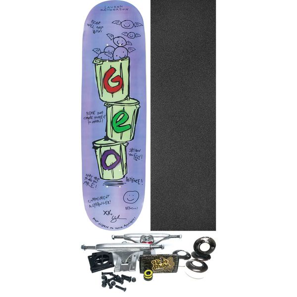 GEO Skateboards Bat Smiley Skateboard Deck - 8.5" x 32" - Complete Skateboard Bundle