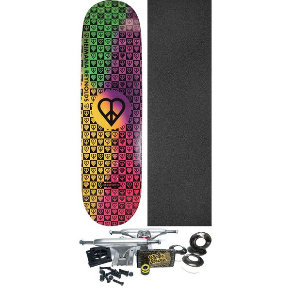 The Heart Supply Skateboards Heimana Reynolds Trinity Tie-Dye Skateboard Deck Impact Light - 8.5" x 32.5" - Complete Skateboard Bundle