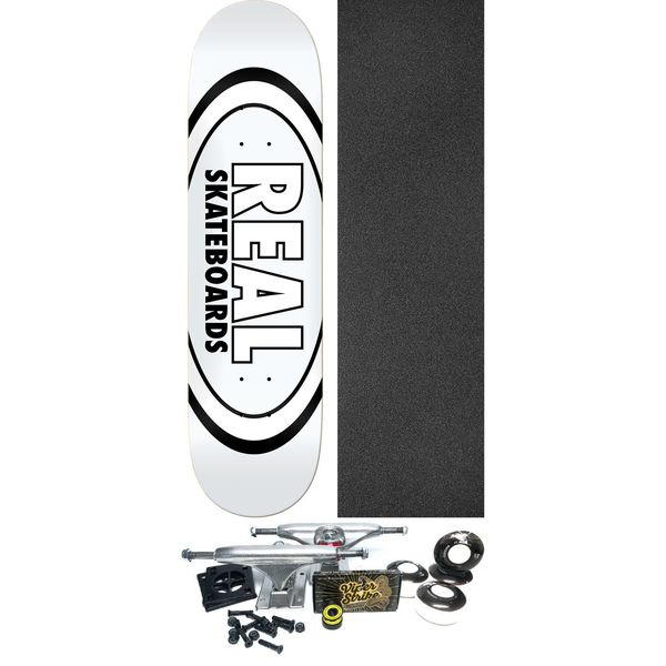 Real Skateboards Classic Oval Skateboard Deck - 8.38" x 32.25" - Complete Skateboard Bundle