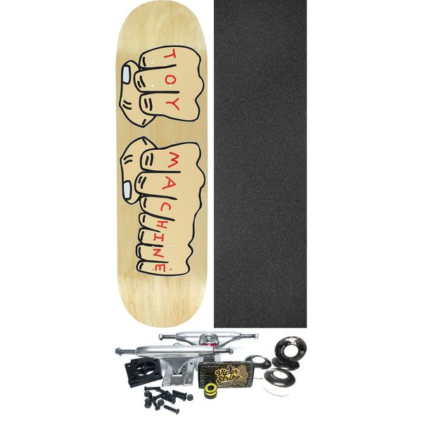 Toy Machine Skateboards Fists Natural Skateboard Deck - 8.5" x 32.38" - Complete Skateboard Bundle