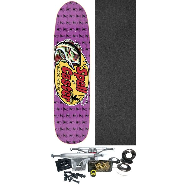 Blood Wizard Skateboards Spell Caster Spinner Assorted Veneers Skateboard Deck - 8.5" x 31.75" - Complete Skateboard Bundle