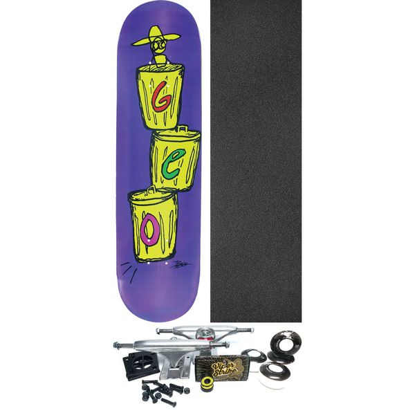 GEO Skateboards Trash Can Cowboy Skateboard Deck - 8" x 31.875" - Complete Skateboard Bundle