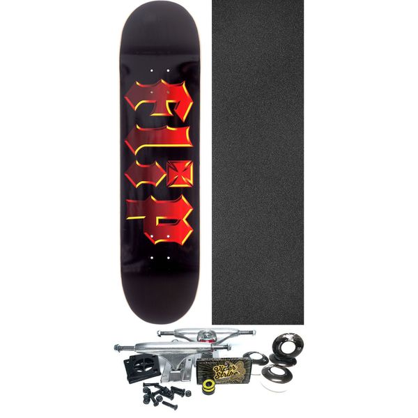 Flip Skateboards HKD Inferno Black Skateboard Deck - 8" x 31.5" - Complete Skateboard Bundle