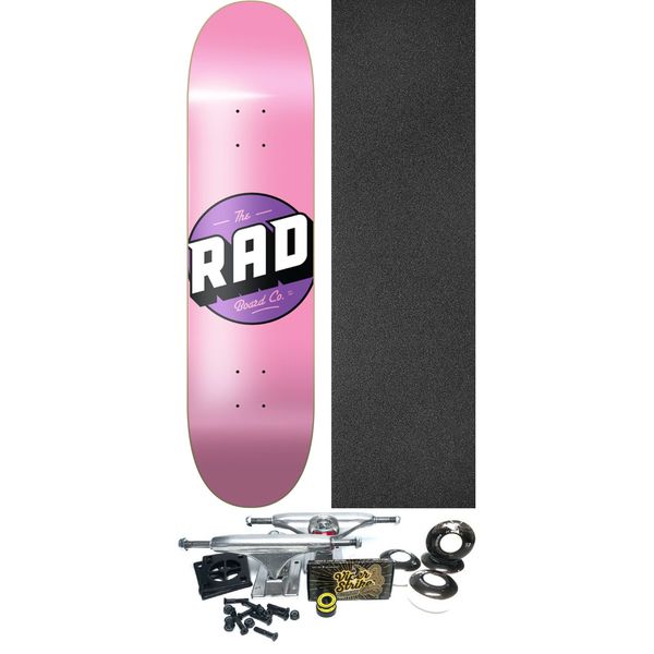RAD Wheels Solid Pink / Purple Skateboard Deck - 7.75" x 31.875" - Complete Skateboard Bundle