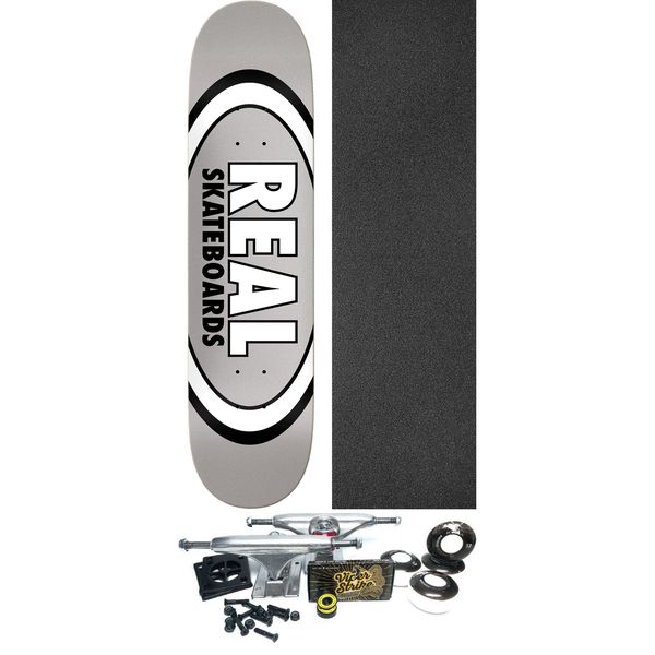 Real Skateboards Classic Oval Skateboard Deck - 7.75" x 29.5" - Complete Skateboard Bundle