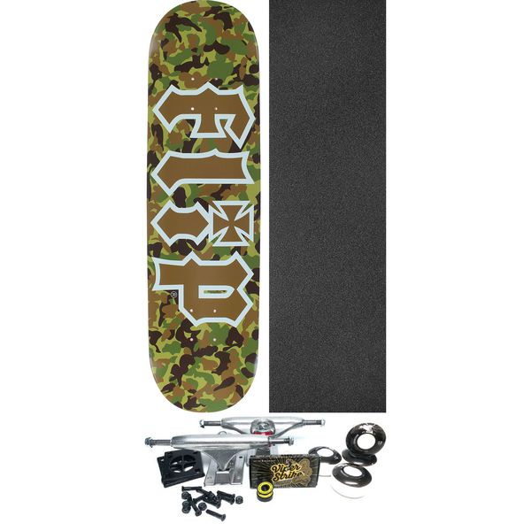 Flip Skateboards HKD Combat Brown Skateboard Deck - 8" x 31.4" - Complete Skateboard Bundle