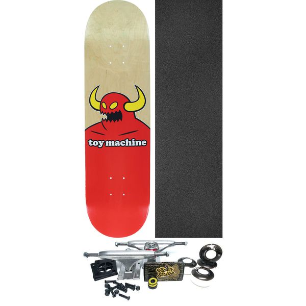 Toy Machine Skateboards Monster Assorted Stains Skateboard Deck - 8" x 32" - Complete Skateboard Bundle