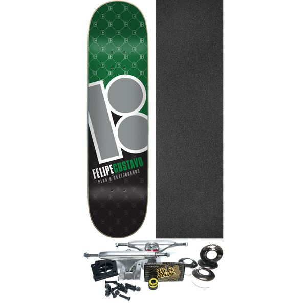 Plan B Skateboards Felipe Gustavo Corner Skateboard Deck - 7.75" x 31.625" - Complete Skateboard Bundle