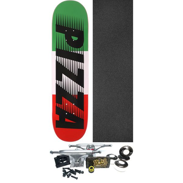 Pizza Skateboards Speedy Green / White / Red Skateboard Deck - 8" x 31.5" - Complete Skateboard Bundle