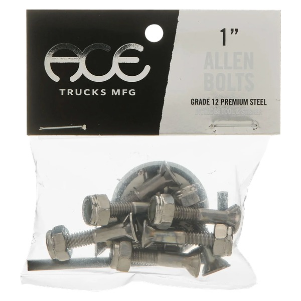 Ace Trucks MFG. Allen Silver Skateboard Hardware Set - 1" Ace Trucks MFG. Allen Silver Skateboard Hardware Set - 1"
