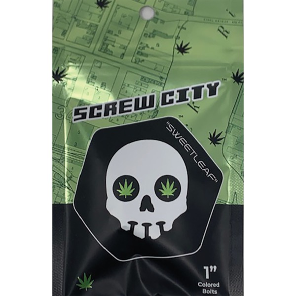 Screw City Hardware Sweet Leaf Green Skateboard Hardware Set - 1"