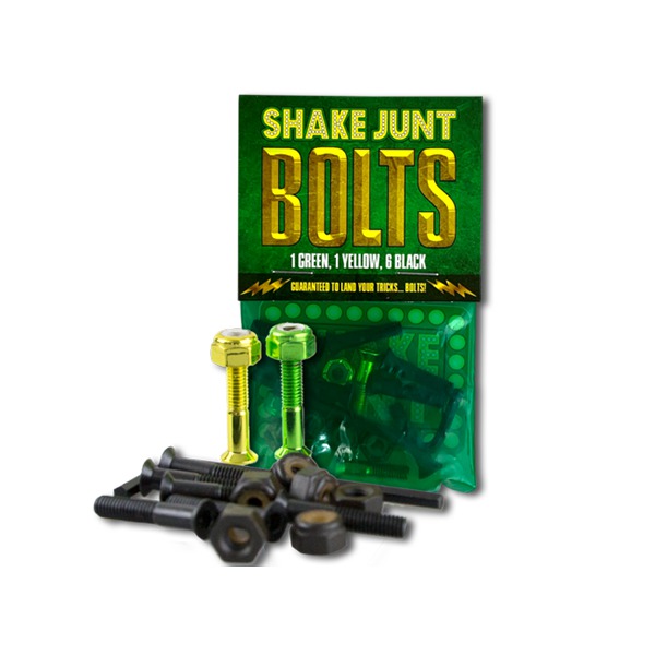 Shake Junt Allen Head Bag-O-Bolts 1 Green / 1 Yellow Skateboard Hardware Set - 7/8"