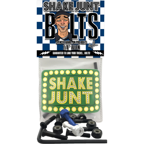 Shake Junt Allen Head Black / Blue / White Skateboard Hardware Set - 7/8"