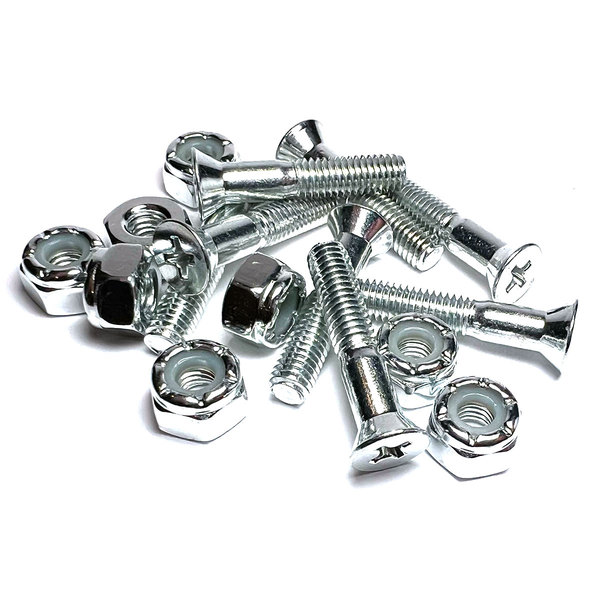 Standard Phillips Head Chrome Skateboard Hardware Set - 1"