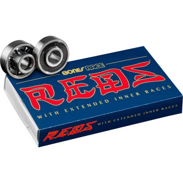 Bones Bearings - 8mm Bones Race REDS Skate Rated Skateboard Bearings (8) Pack