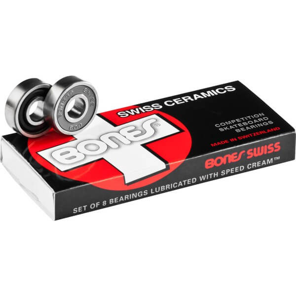 Bones Bearings - 8mm Bones Swiss Ceramic Skateboard Bearings (8) Pack