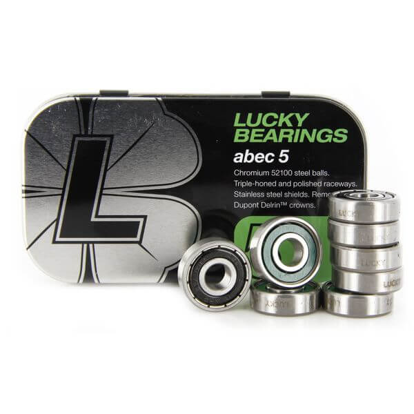 Lucky Skate Bearings 8mm Black Beauty ABEC 5 Skateboard Bearings